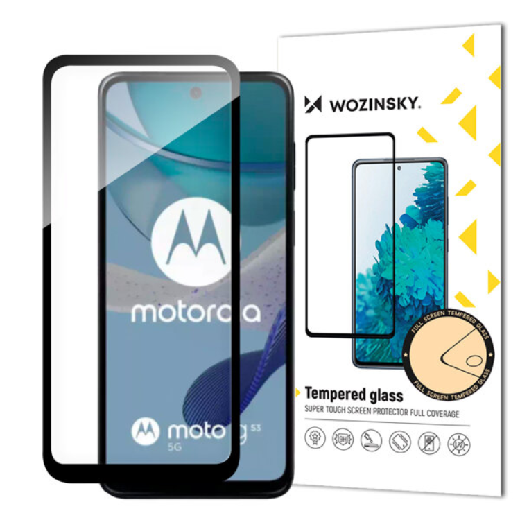 Wozinsky Wozinsky Motorola G53 Härdat Glas Skärmskydd Full Glu - Svart