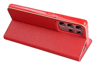 OEM Galaxy S24 Ultra Plånboksfodral Luna - Röd