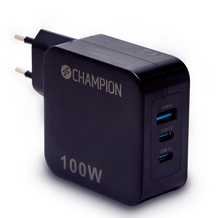 Champion Champion Väggladdare 100W USB-A/USB-C - Svart