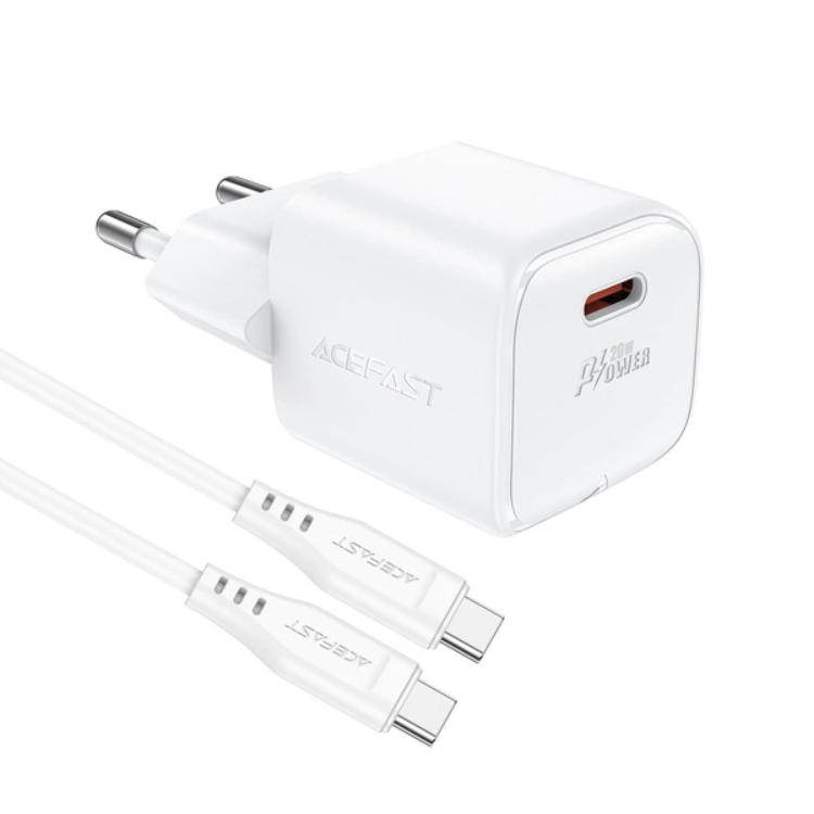 Acefast Acefast Väggladdare USB-C 20W Med Kabel A73 - Vit