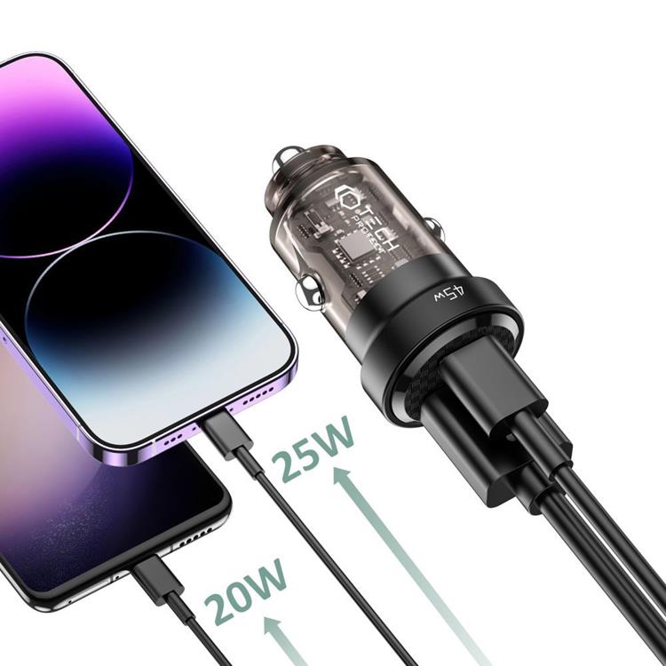 Tech-Protect Tech-Protect 2-Port Billaddare PD45W - Svart