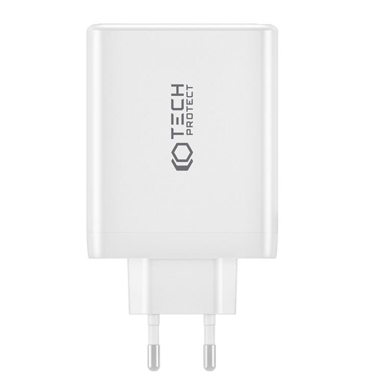 Tech-Protect Tech-Protect 4-Port Väggladdare 3x USB-C/1x USB-A PD100W - Vit