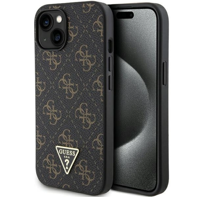 Guess Guess iPhone 15/14 Plus Mobilskal Triangle Metall Logo - Svart