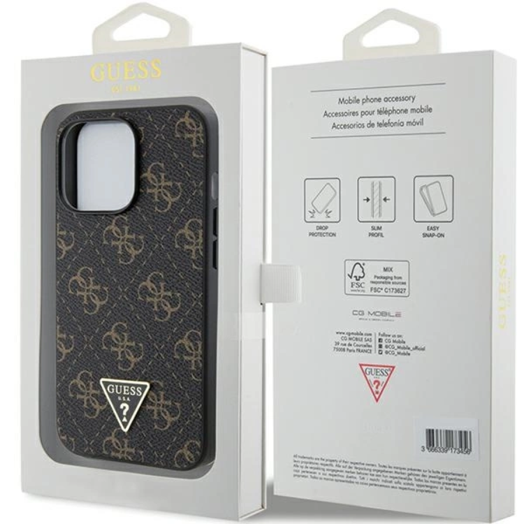 Guess Guess iPhone 15/14 Plus Mobilskal Triangle Metall Logo - Svart