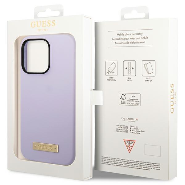Guess Guess Mobilskal till iPhone 14 Pro Magsafe Logo Plate - Lila