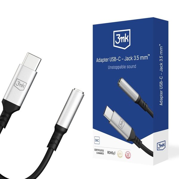 3MK 3mk USB-C Till Jack Adapter (3.5mm) - Svart