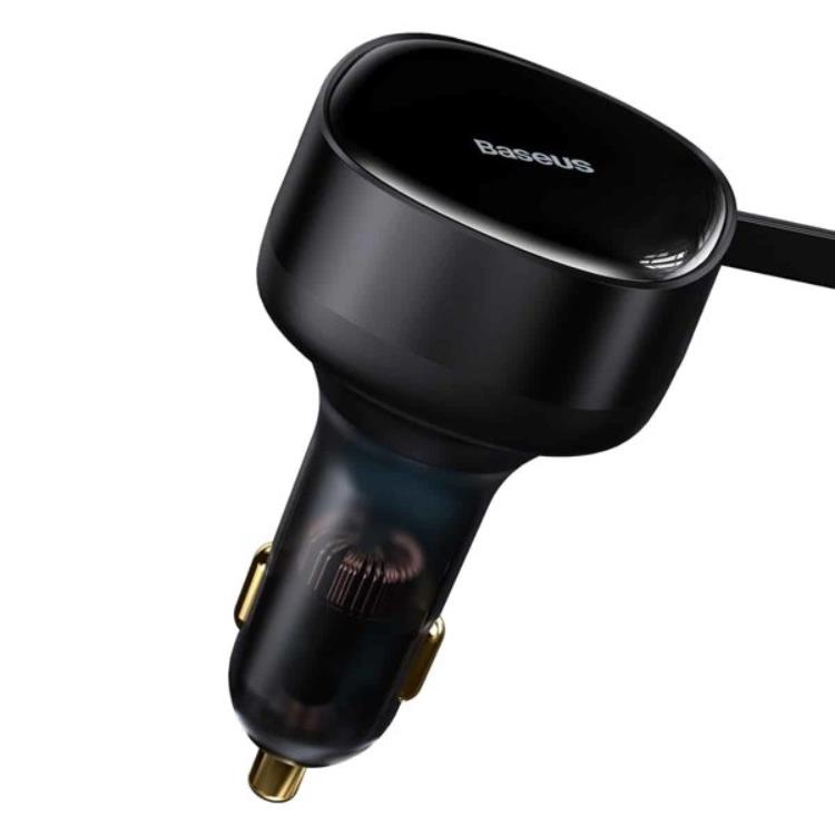 BASEUS Baseus Billaddare 2x USB-C - Svart