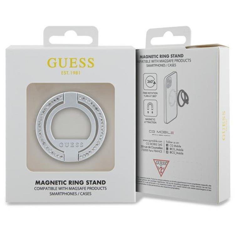 Guess Guess Ringhållare Magsafe Rhinestone - Silver