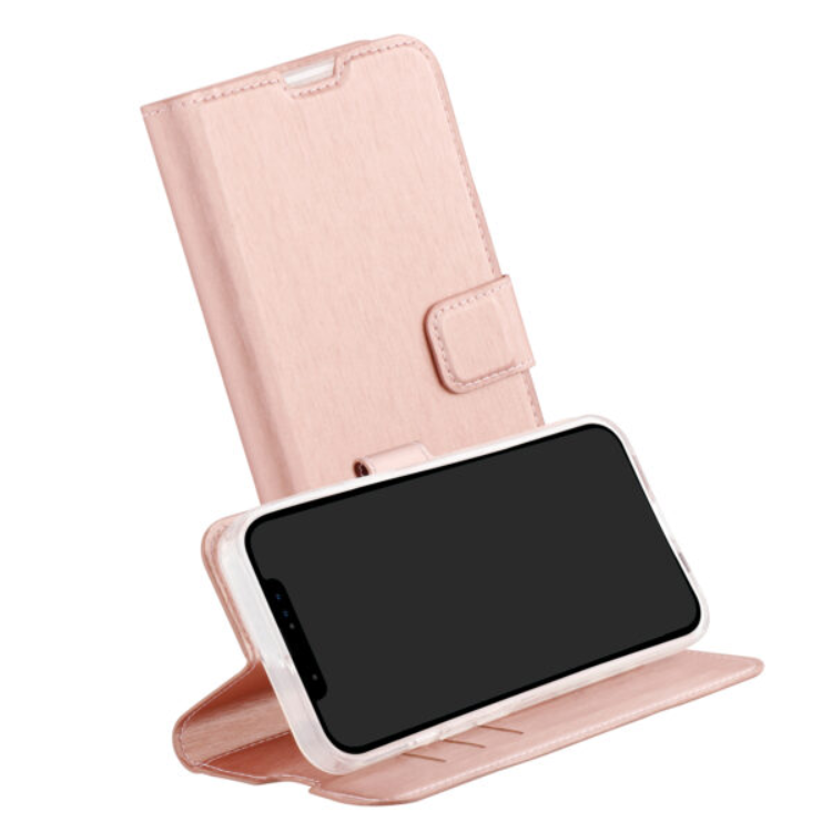 Vivanco Vivanco Classic Plånboksfodral iPhone 15 Pro Rosa Guld