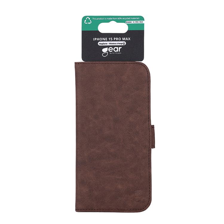 GEAR Gear iPhone 15 Pro Max Plånboksfodral Magsafe - Brun