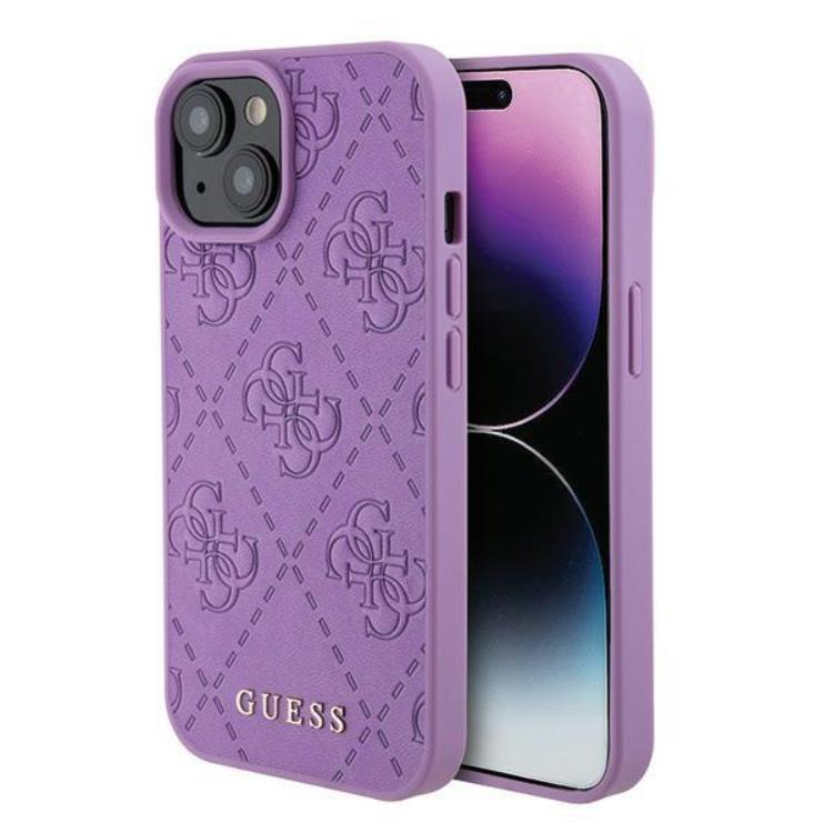 Guess Guess iPhone 15 Mobilskal Stamped - Lila