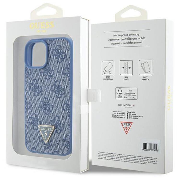 Guess Guess iPhone 15 Mobilskal Triangle Strass - Blå