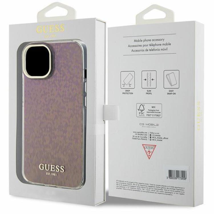 Guess Guess Mobilskal till iPhone 15 IML Faceted Mirror Disco Iridescent