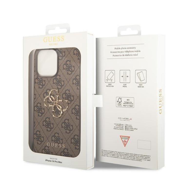 Guess Guess iPhone 15 Pro Max Mobilskal Big Metall Logo - Brun