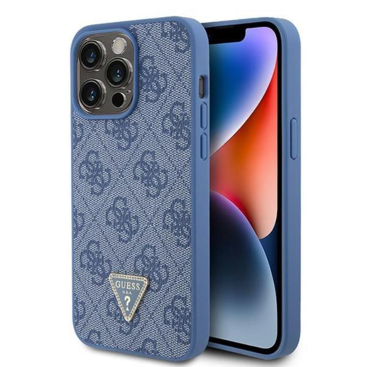 Guess Guess iPhone 15 Pro Max Mobilskal Triangle Strass - Blå
