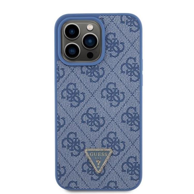 Guess Guess iPhone 15 Pro Max Mobilskal Triangle Strass - Blå