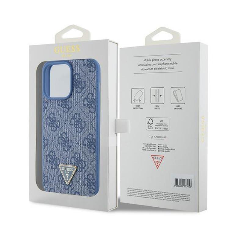 Guess Guess iPhone 15 Pro Max Mobilskal Triangle Strass - Blå