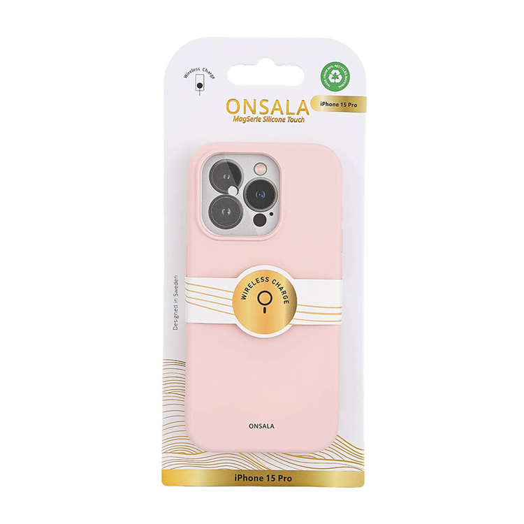 Onsala Onsala Mobilskal till iPhone 15 Pro Magsafe Silikon - Rosa