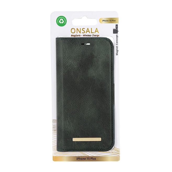 Onsala Onsala iPhone 15 Pro Max Plånboksfodral Magsafe Eco 2 - Mörkgrön
