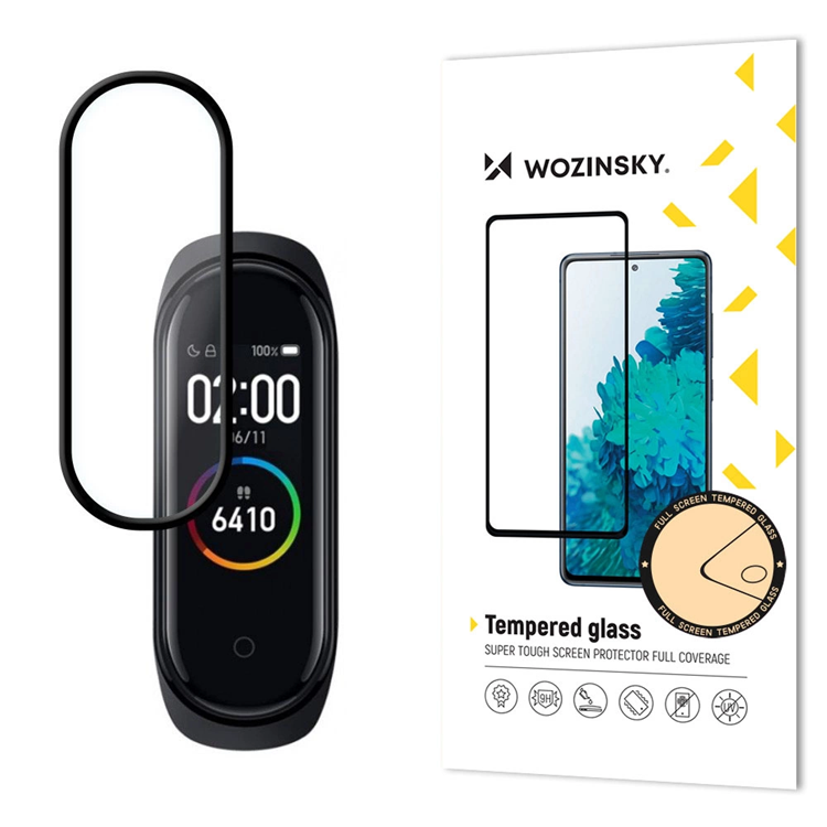 Wozinsky Wozinsky Xiaomi Mi Band 5/6 Skärmskydd härdat glas - Svart