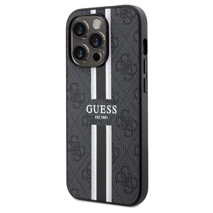 Guess Guess Mobilskal till iPhone 15 Pro Max Magsafe Stripes - Svart