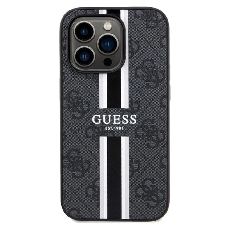 Guess Guess Mobilskal till iPhone 15 Pro Max Magsafe Stripes - Svart