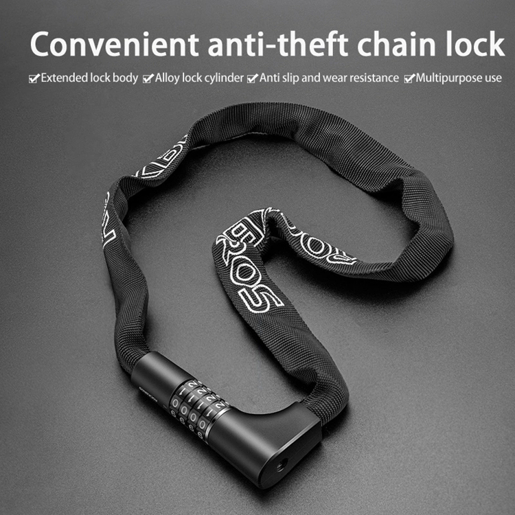 Rockbros Rockbros Cykellås med kombination och nyckel - Svart