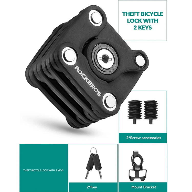 Rockbros Rockbros hopfällbart Cykellås - Svart