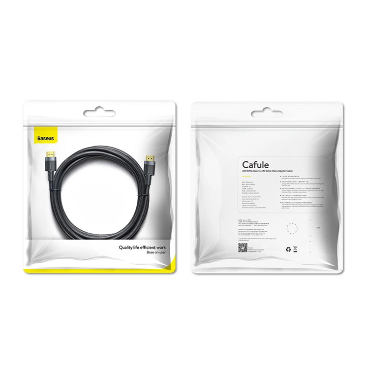 BASEUS Baseus Cafule HDMI Kabel 2.0 60 Hz 3D 18 Gbps 2 m - Svart