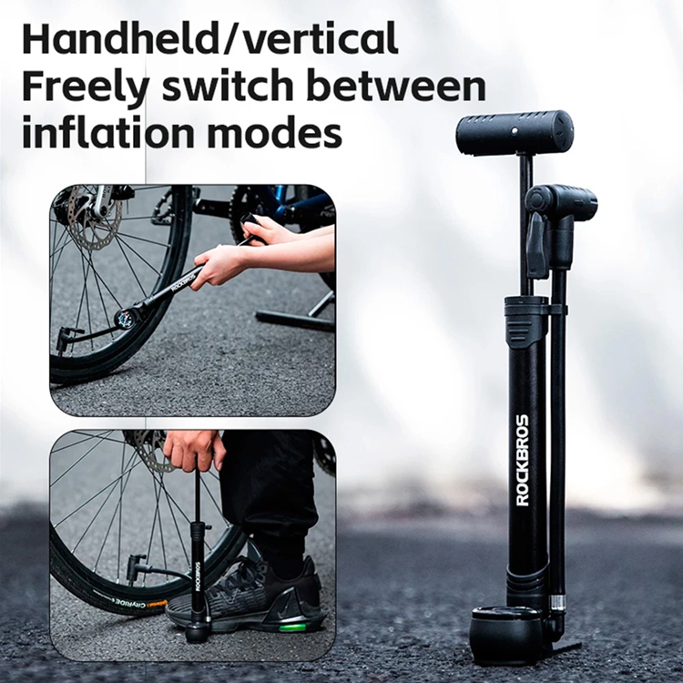 Rockbros Rockbros Cykelpump med tryckmätare - Svart