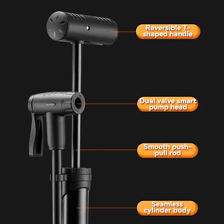 Rockbros Rockbros Cykelpump med tryckmätare - Svart