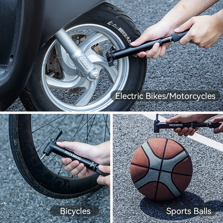 Rockbros Rockbros handpump för cykel + skruvmejsel - Svart