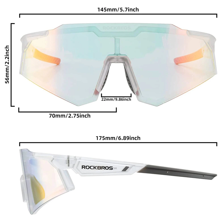 Rockbros Rockbros photochromic Cykelglasögon UV400 - Vit