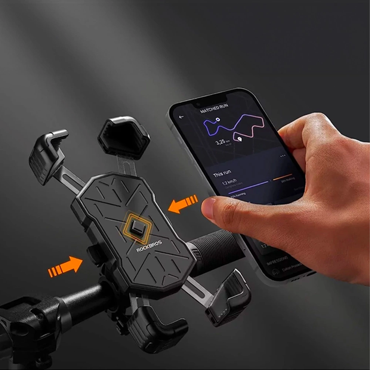 Rockbros Rockbros styret telefonhållare - Svart