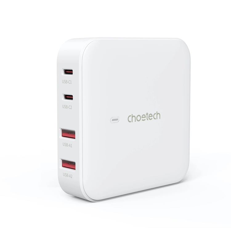 Choetech Choetech GaN Snabbladdare 100W 2xUSB-A 2xUSB-C - Vit