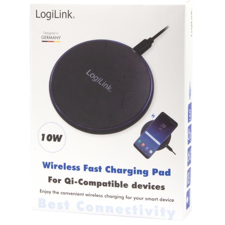 LogiLink LogiLink Trådlös Laddare Qi 10W Fast charge