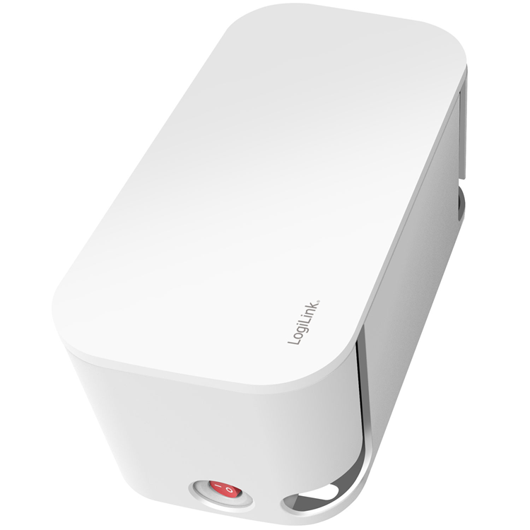 LogiLink LogiLink Cable box - Kabelgömma med grenuttag + USB-A/USB-C-laddning Vit