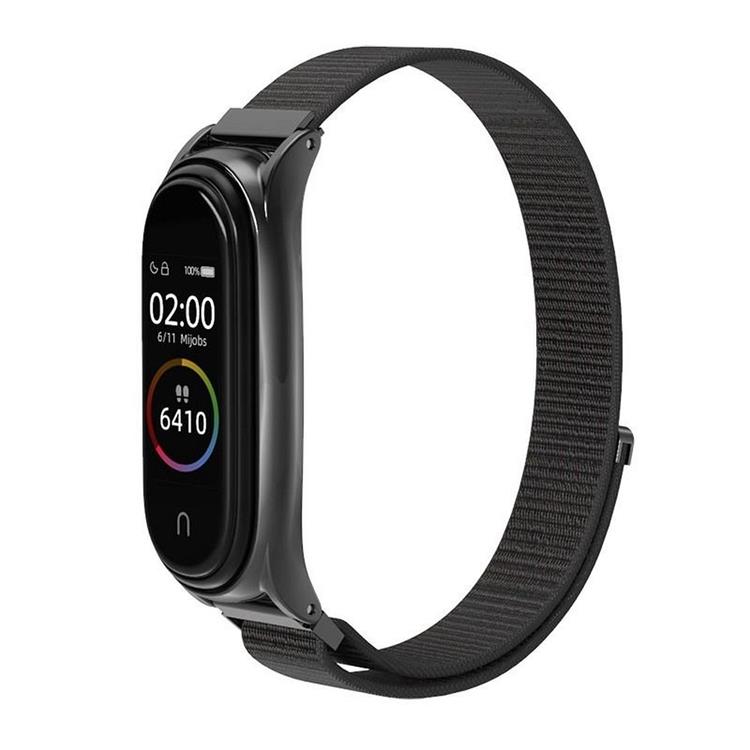 OEM Xiaomi Mi Smart Band 5/6/7 Armband Nylon 05 - Svart