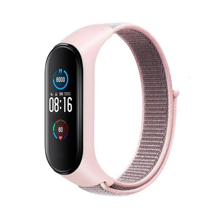 OEM Xiaomi Mi Smart Band 5/6/7 Armband Nylon 07 - Rosa