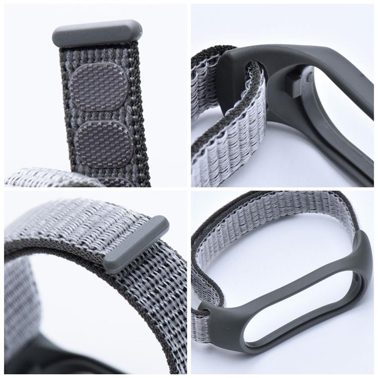 OEM Xiaomi Mi Smart Band 5/6/7 Armband Nylon 19 - Grå