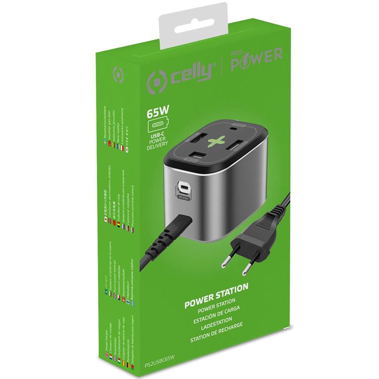 Celly Celly Power Station 65W 3xUSB-A 2xUSB-C PD