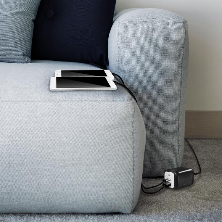 LogiLink Logilink Väggladdare 1xUSB-A + 1xUSB-C med fast kabel 1.5m GaN 30W