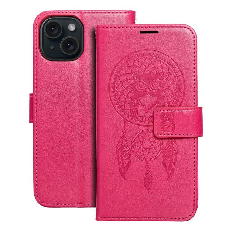 OEM iPhone 15 Plånboksfodral Mezzo Dreamcatcher - Magenta