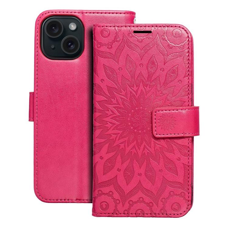 OEM iPhone 15 Plånboksfodral Mezzo Mandala - Magenta