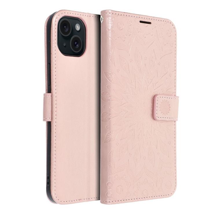 OEM iPhone 15 Plus Plånboksfodral Mezzo Mandala - Rose Guld