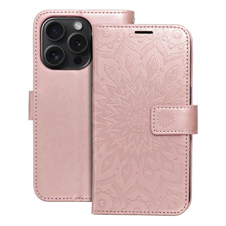 OEM iPhone 15 Pro Plånboksfodral Mezzo Mandala - RoseGuld