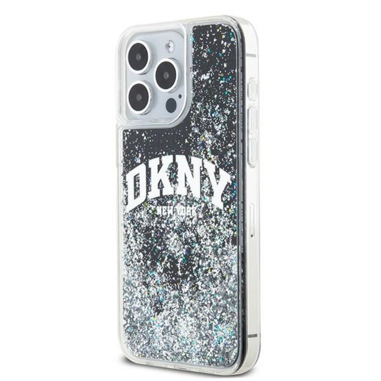 DKNY DKNY Mobilskal till iPhone 12/12 Pro Liquid Glitter Big Logo - Svart