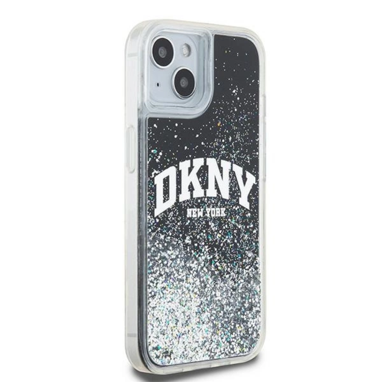 DKNY DKNY Mobilskal till iPhone 14 Liquid Glitter Big Logo - Svart
