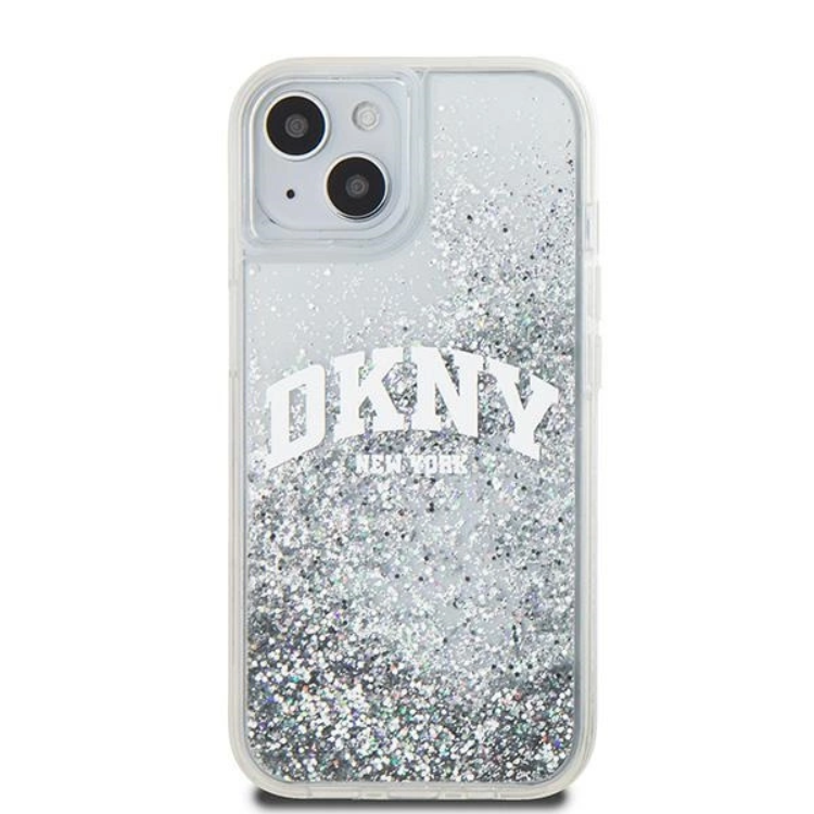 DKNY DKNY Mobilskal till iPhone 14 Liquid Glitter Big Logo - Vit