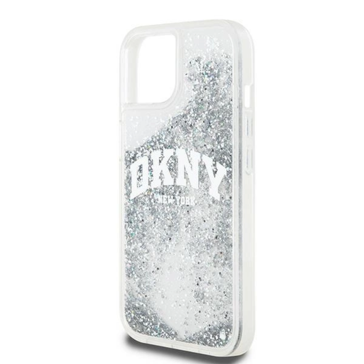 DKNY DKNY Mobilskal till iPhone 14 Liquid Glitter Big Logo - Vit